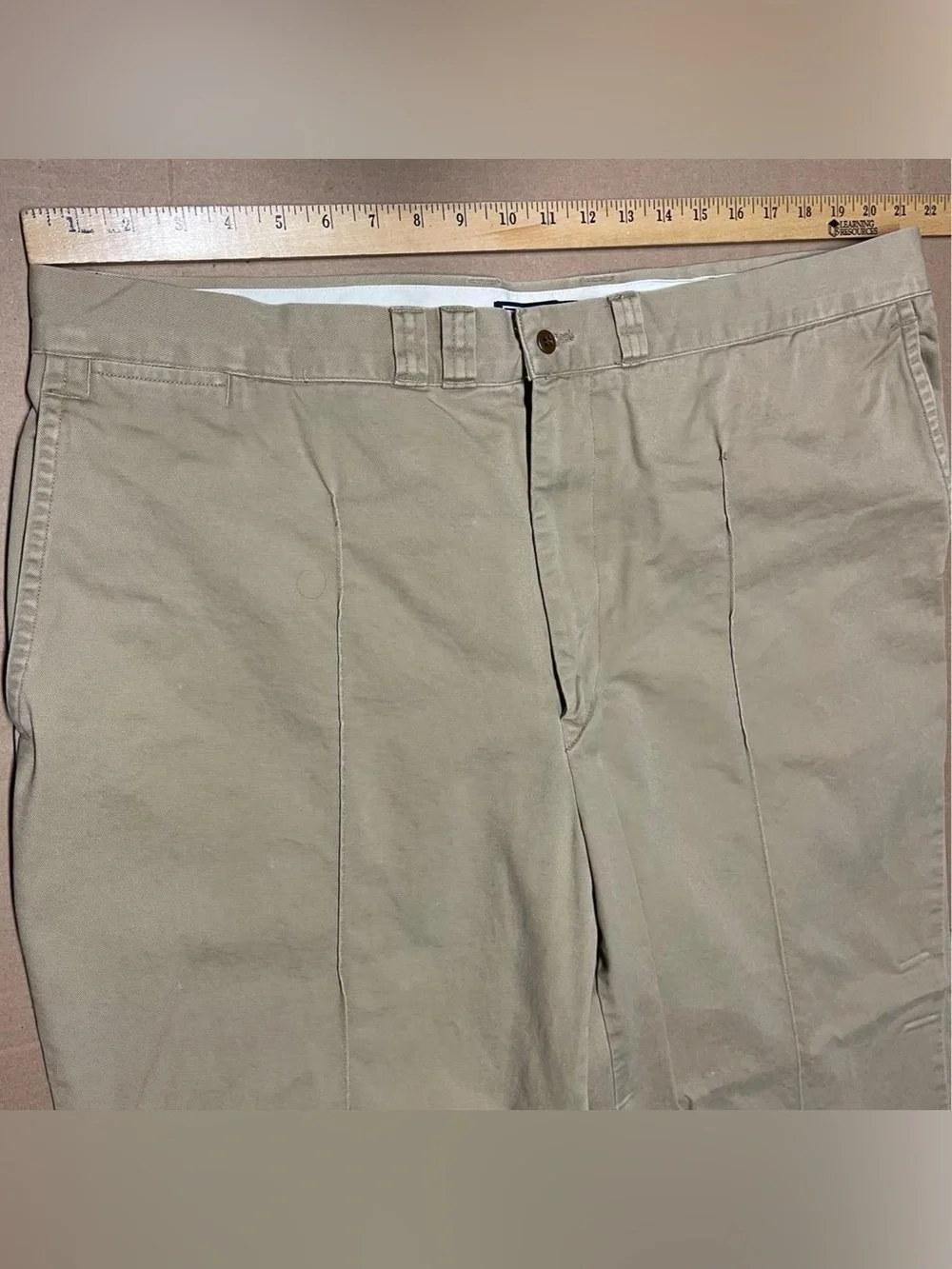 Polo Ralph Lauren Khaki Vintage Pleated Chino Pants Men's 42 X 30 100% Cotton